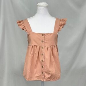 New In Women's Size S Top Pink Ruffle Sleeve Cottagecore Boho Fairy Coquette